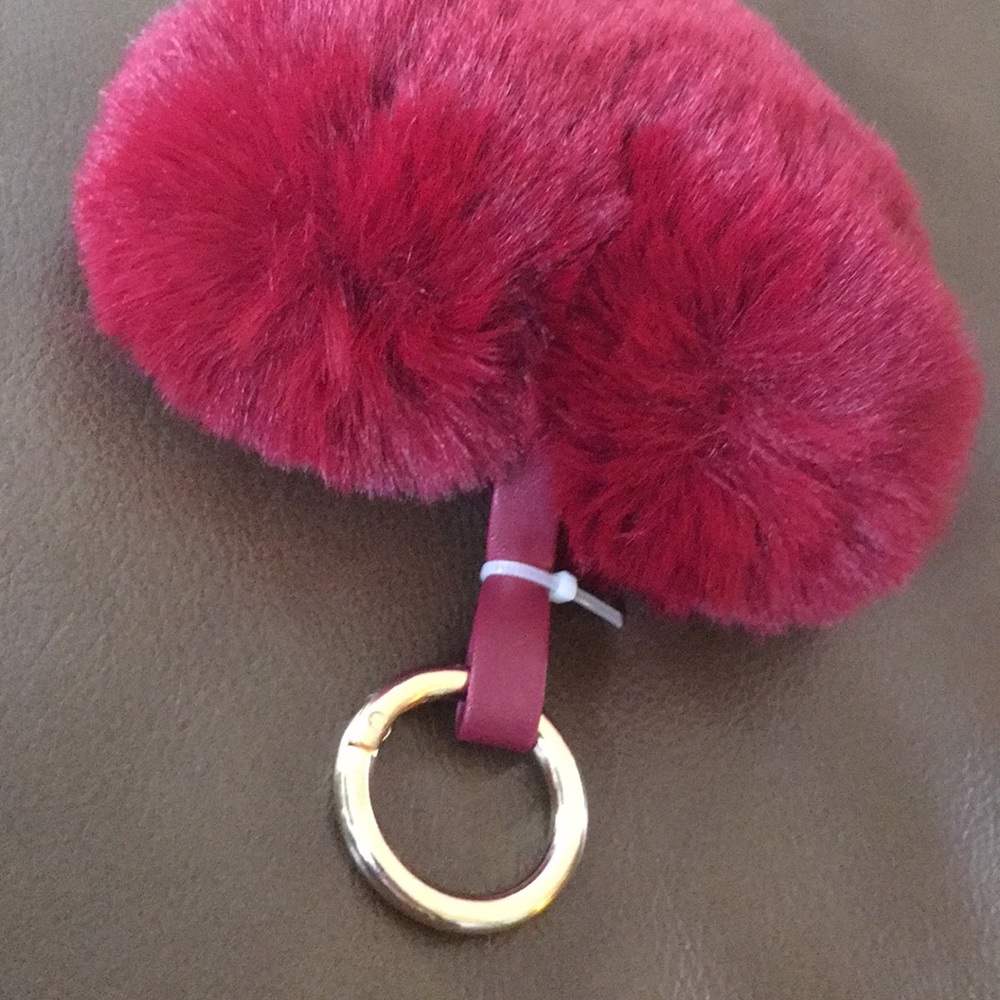 Ruby Red Fuzzy Heart Key Chain ♥️ - Picture 2 of 2